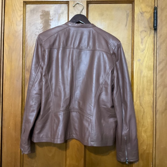 Basket weave leather jacket plus - Picture 4 of 8